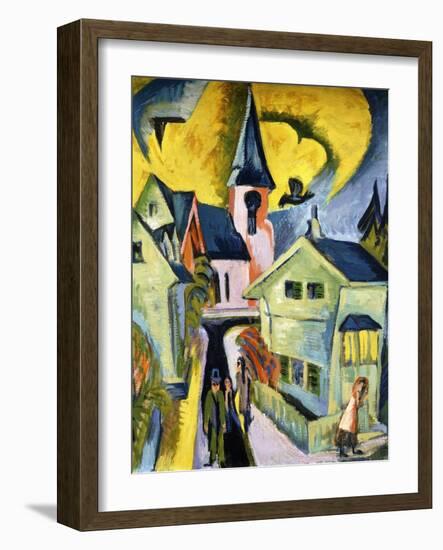 Konigstein with Red Church; Konigstein Mit Roter Kirche, 1916-Ernst Ludwig Kirchner-Framed Giclee Print