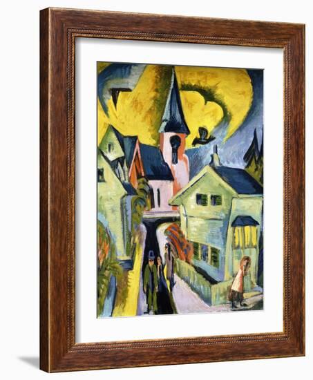 Konigstein with Red Church; Konigstein Mit Roter Kirche, 1916-Ernst Ludwig Kirchner-Framed Giclee Print