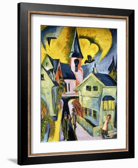 Konigstein with Red Church; Konigstein Mit Roter Kirche, 1916-Ernst Ludwig Kirchner-Framed Giclee Print