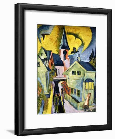 Konigstein with Red Church; Konigstein Mit Roter Kirche, 1916-Ernst Ludwig Kirchner-Framed Giclee Print