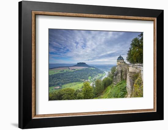 Konnigstein Fortress and Elbe River, Saxon Switzerland National Park, Saxony, Germany-Jon Arnold-Framed Photographic Print