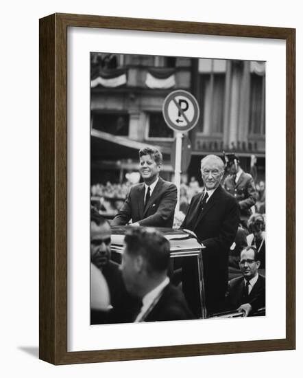 Konrad Adenauer with President John F. Kennedy-John Dominis-Framed Photographic Print