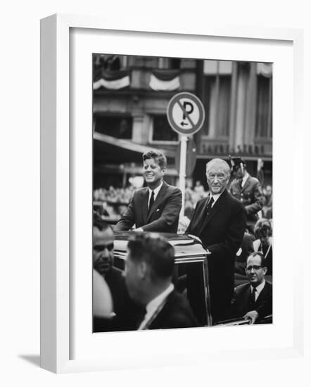 Konrad Adenauer with President John F. Kennedy-John Dominis-Framed Photographic Print