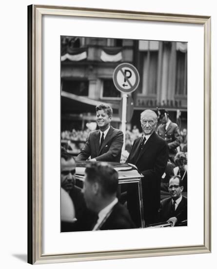 Konrad Adenauer with President John F. Kennedy-John Dominis-Framed Photographic Print