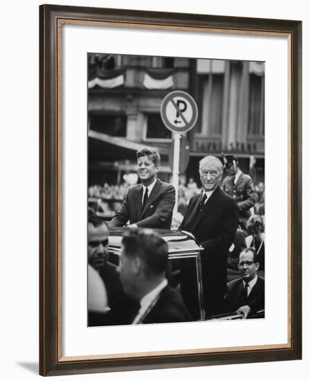 Konrad Adenauer with President John F. Kennedy-John Dominis-Framed Photographic Print