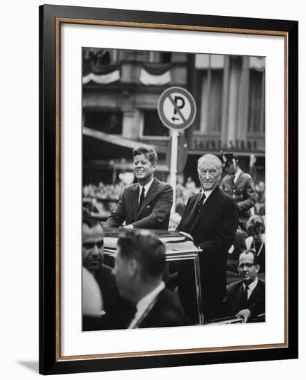 Konrad Adenauer with President John F. Kennedy-John Dominis-Framed Photographic Print