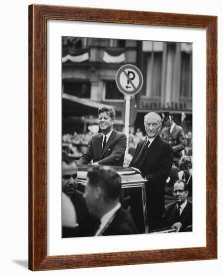 Konrad Adenauer with President John F. Kennedy-John Dominis-Framed Photographic Print