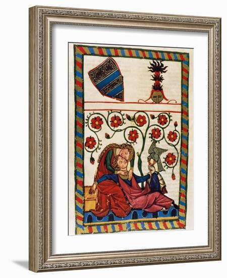 Konrad Von Altstetten, Swiss Ministerial Rests with His Beloved after a Whipped Hunting. Fol.…-null-Framed Giclee Print