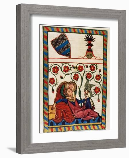 Konrad Von Altstetten, Swiss Ministerial Rests with His Beloved after a Whipped Hunting. Fol.…-null-Framed Giclee Print