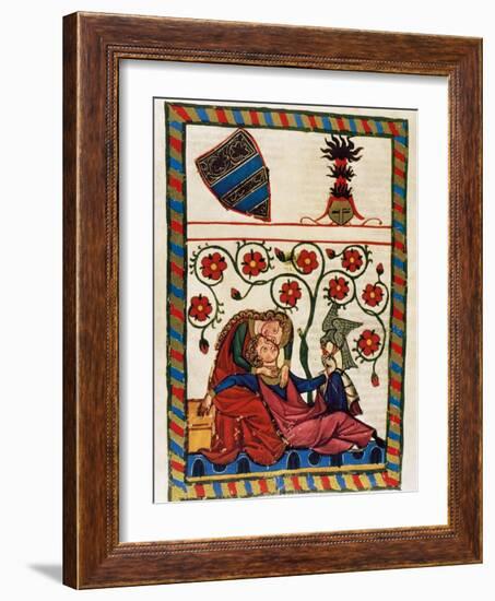 Konrad Von Altstetten, Swiss Ministerial Rests with His Beloved after a Whipped Hunting. Fol.…-null-Framed Giclee Print