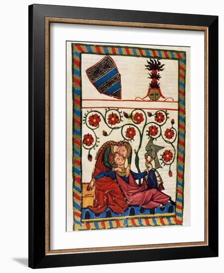 Konrad Von Altstetten, Swiss Ministerial Rests with His Beloved after a Whipped Hunting. Fol.…-null-Framed Giclee Print