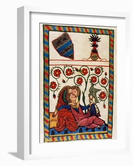 Konrad Von Altstetten, Swiss Ministerial Rests with His Beloved after a Whipped Hunting. Fol.…-null-Framed Giclee Print