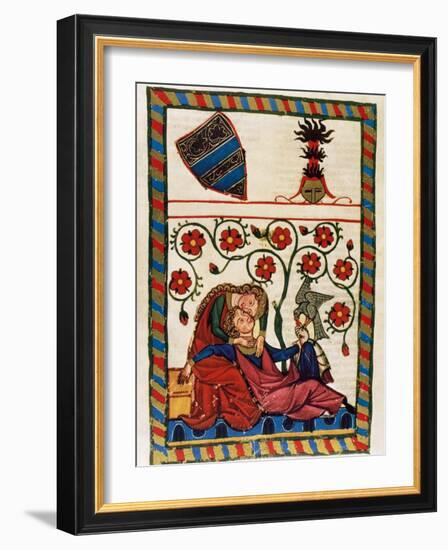 Konrad Von Altstetten, Swiss Ministerial Rests with His Beloved after a Whipped Hunting. Fol.…-null-Framed Giclee Print