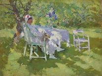 A Lady in White Seated in a Garden, 1915 (Oil on Canvas)-Konstantin Alekseevich Korovin-Giclee Print