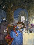 “ Rendez-Vous ” A Couple Lazing during a Summer Party, under the Eyes of Masks Characters Painting-Konstantin Andreevic Somov-Giclee Print
