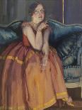 Woman Smoking a Cigarette on a Sofa-Konstantin Andreyevich Somov-Framed Giclee Print