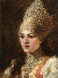 Young Woman in a Red Beret-Konstantin Yegorovich Makovsky-Giclee Print