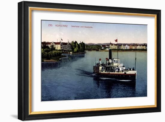 Konstanz Bodensee, Inselhotel Und Seestraße,Dampfer-null-Framed Giclee Print