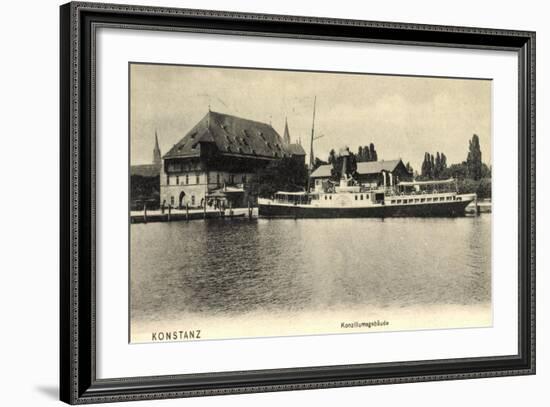 Konstanz Bodensee,Konziliumsgebäude,Dampfer Konstanz-null-Framed Giclee Print