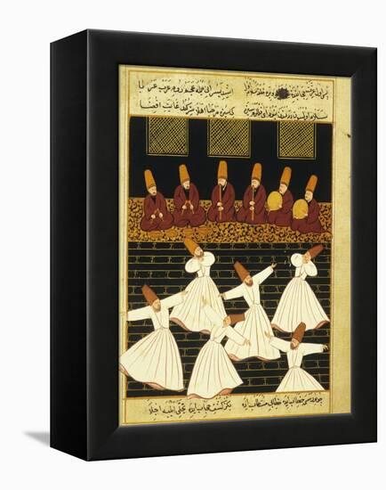 Konya Whirling Dervishes Ritual, 16th Century, Ottoman Miniature of the Anatolian School-null-Framed Premier Image Canvas