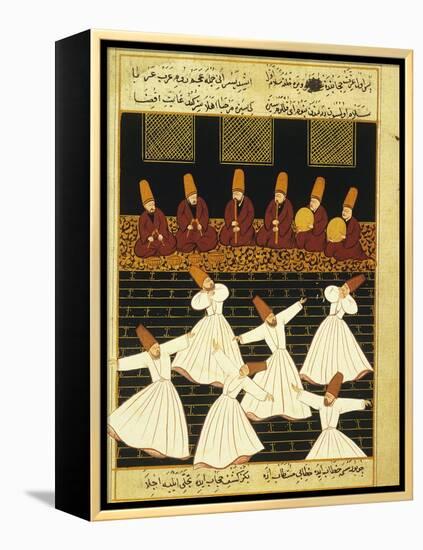 Konya Whirling Dervishes Ritual, 16th Century, Ottoman Miniature of the Anatolian School-null-Framed Premier Image Canvas