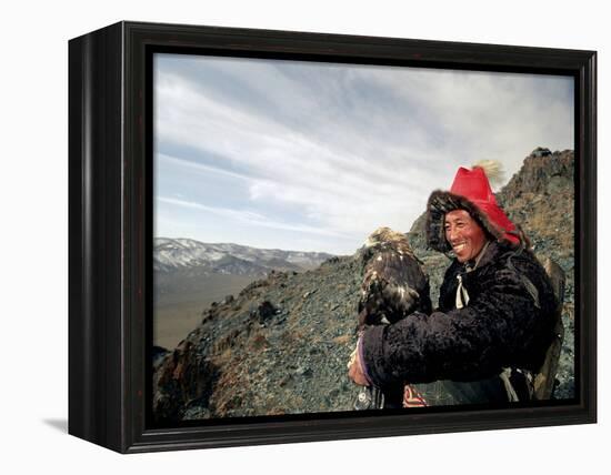 Kook Kook is from Altai Sum, Golden Eagle Festival, Mongolia-Amos Nachoum-Framed Premier Image Canvas