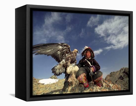 Kook Kook is from Altai Sum, Golden Eagle Festival, Mongolia-Amos Nachoum-Framed Premier Image Canvas