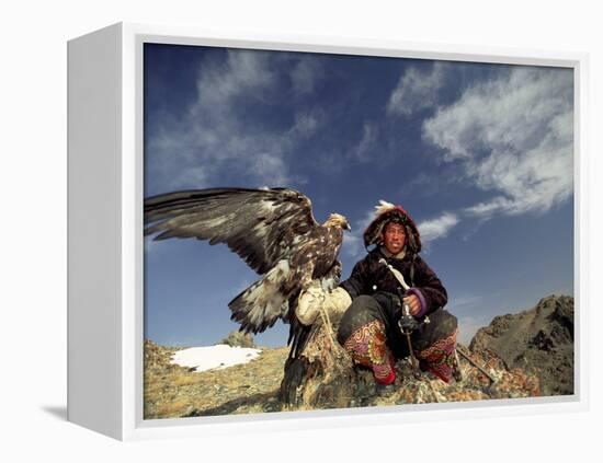 Kook Kook is from Altai Sum, Golden Eagle Festival, Mongolia-Amos Nachoum-Framed Premier Image Canvas