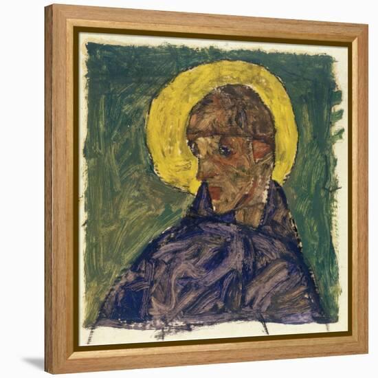 Kopf eines Heiligen (Head of a Saint), c.1913-Egon Schiele-Framed Premier Image Canvas