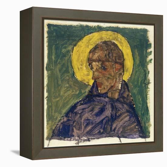 Kopf eines Heiligen (Head of a Saint), c.1913-Egon Schiele-Framed Premier Image Canvas