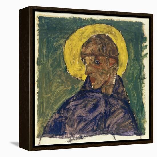 Kopf eines Heiligen (Head of a Saint), c.1913-Egon Schiele-Framed Premier Image Canvas