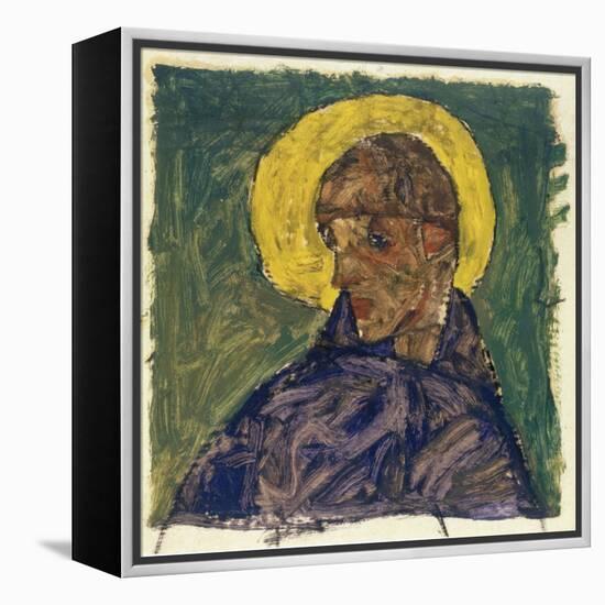 Kopf eines Heiligen (Head of a Saint), c.1913-Egon Schiele-Framed Premier Image Canvas