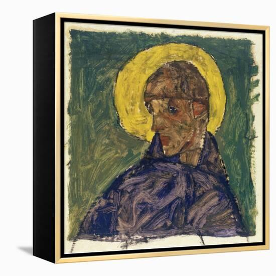 Kopf eines Heiligen (Head of a Saint), c.1913-Egon Schiele-Framed Premier Image Canvas