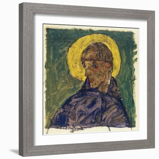 Kopf eines Heiligen (Head of a Saint), c.1913-Egon Schiele-Framed Giclee Print