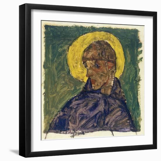 Kopf eines Heiligen (Head of a Saint), c.1913-Egon Schiele-Framed Giclee Print