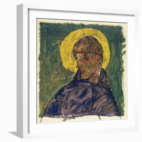 Kopf eines Heiligen (Head of a Saint), c.1913-Egon Schiele-Framed Giclee Print