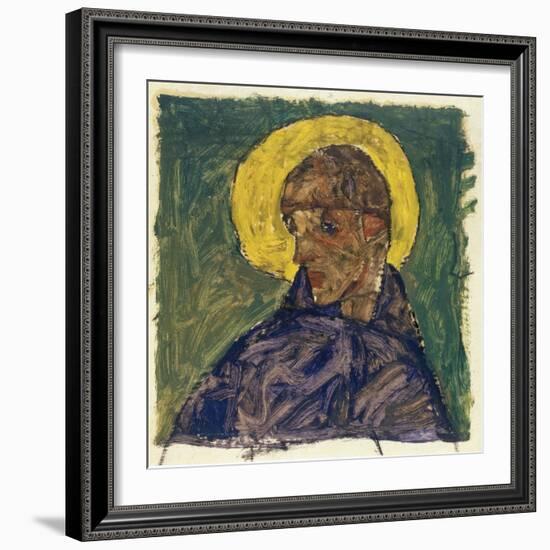 Kopf eines Heiligen (Head of a Saint), c.1913-Egon Schiele-Framed Giclee Print