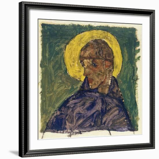 Kopf eines Heiligen (Head of a Saint), c.1913-Egon Schiele-Framed Giclee Print