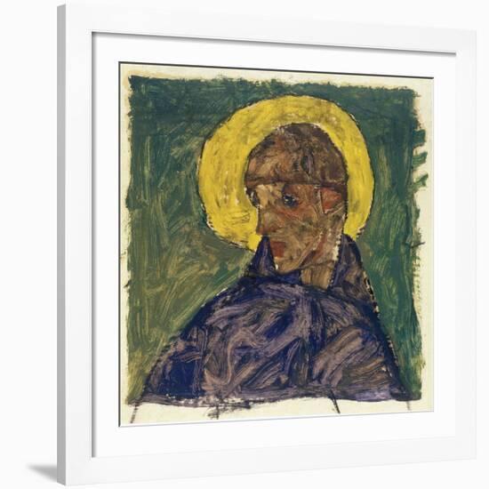Kopf eines Heiligen (Head of a Saint), c.1913-Egon Schiele-Framed Giclee Print