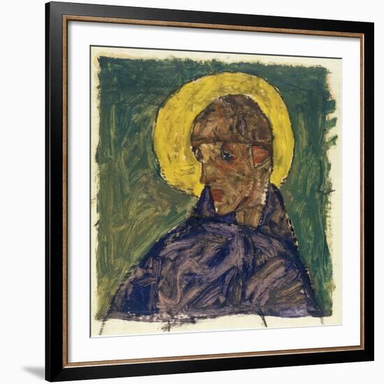 Kopf eines Heiligen (Head of a Saint), c.1913-Egon Schiele-Framed Giclee Print