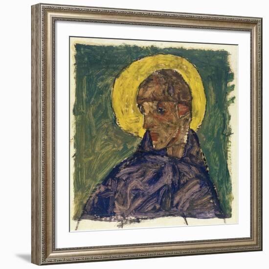 Kopf eines Heiligen (Head of a Saint), c.1913-Egon Schiele-Framed Giclee Print