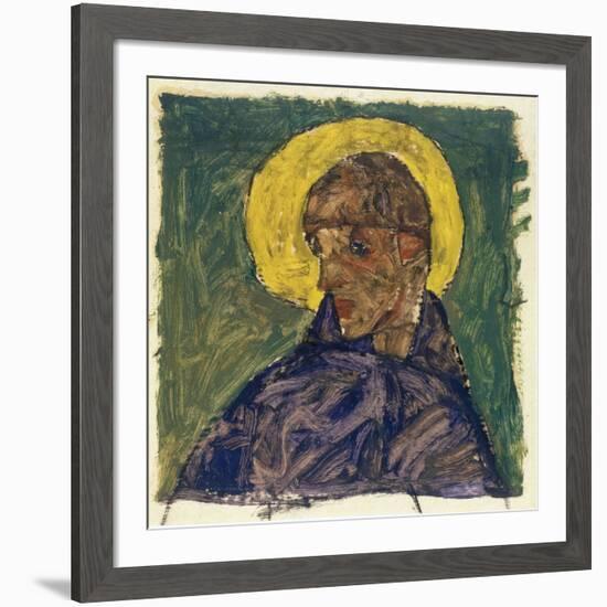 Kopf eines Heiligen (Head of a Saint), c.1913-Egon Schiele-Framed Giclee Print