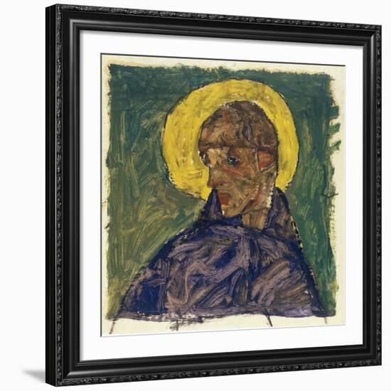 Kopf eines Heiligen (Head of a Saint), c.1913-Egon Schiele-Framed Giclee Print