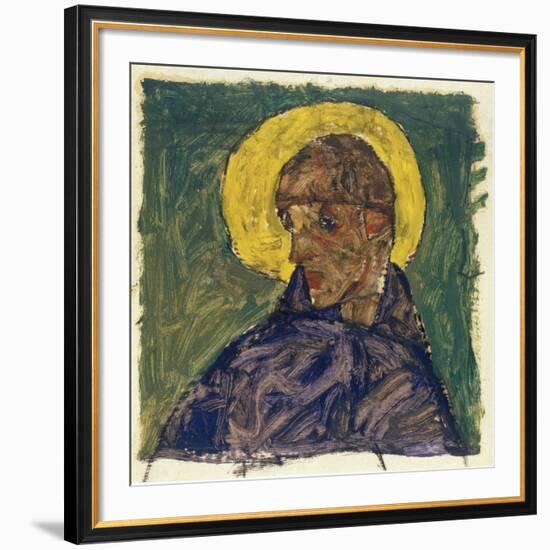 Kopf eines Heiligen (Head of a Saint), c.1913-Egon Schiele-Framed Giclee Print