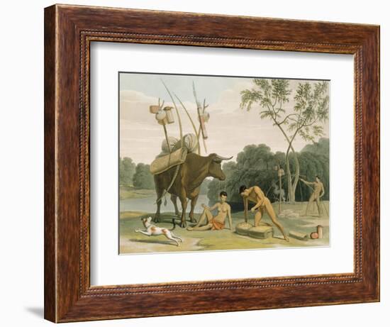 Korah Hottentots Preparing to Remove, Plate 20 from 'African Scenery and Animals'-Samuel Daniell-Framed Premium Giclee Print