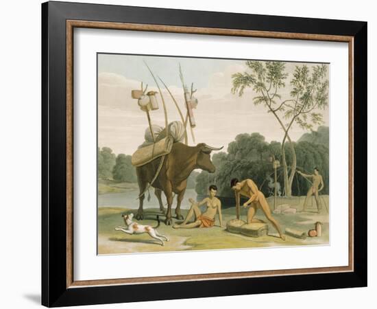 Korah Hottentots Preparing to Remove, Plate 20 from 'African Scenery and Animals'-Samuel Daniell-Framed Giclee Print