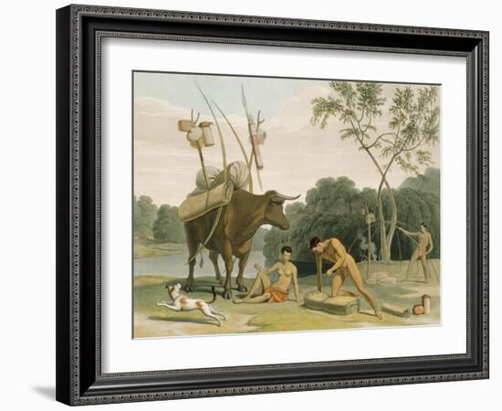 Korah Hottentots Preparing to Remove, Plate 20 from 'African Scenery and Animals'-Samuel Daniell-Framed Giclee Print