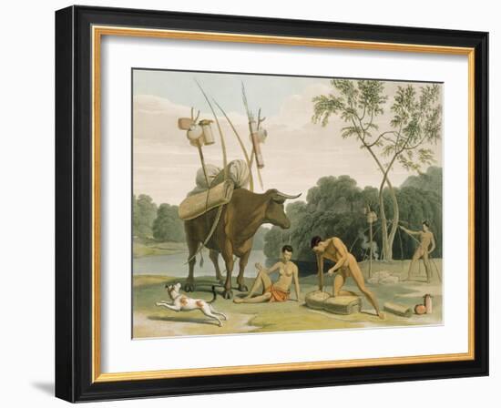 Korah Hottentots Preparing to Remove, Plate 20 from 'African Scenery and Animals'-Samuel Daniell-Framed Giclee Print