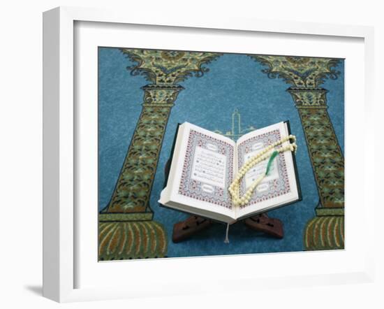 Koran and Prayer Beads, Lyon, Rhone, France, Europe-Godong-Framed Photographic Print