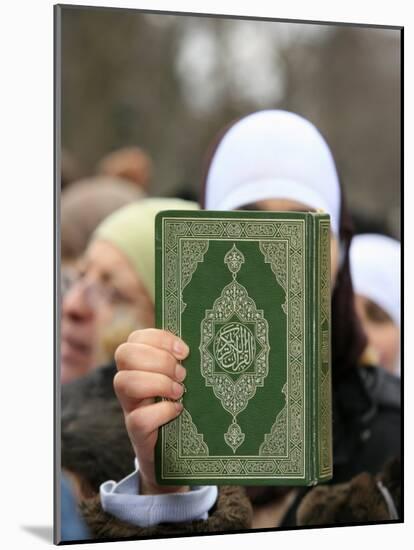 Koran Being Held During a Muslim Demonstration, Paris, France, Europe-Godong-Mounted Photographic Print